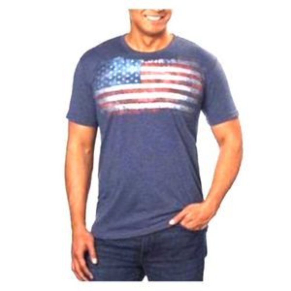 Galt American USA Flag Blue Graphic Short Sleeve T-Shirt Men's size Large EUC